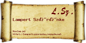 Lampert Szörénke névjegykártya